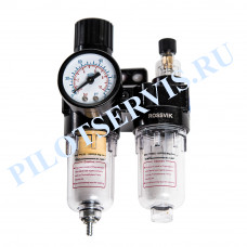 ROSSVIK F154/1.R Фильтр регулятор с манометром + лубрикатор FR+L, 1/4"