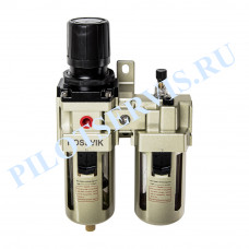 ROSSVIK F154/3.R Фильтр регулятор с манометром + лубрикатор 1/2"