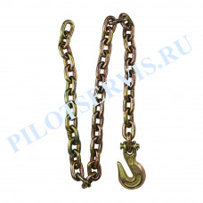 WDK-0301 Тяговая цепь с крюком. Длина 1,3м, усилие  6т.